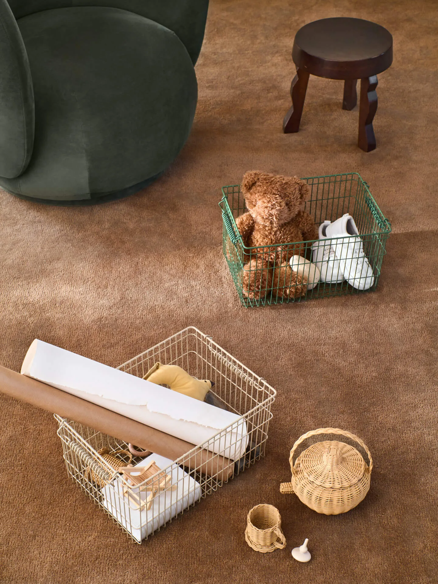 Cala kori pinottava 2-pakkaus, Cashmere, 36,2 x 26,2 x 20,2 cm Ferm Living
