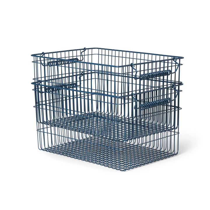 Cala kori pinottava 2-pakkaus - Dark blue, 36,2 x 26,2 x 20,2 cm - Ferm Living