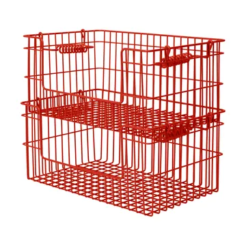 Cala kori pinottava 2-pakkaus - Poppy red, 28,7x18x13 cm - Ferm Living
