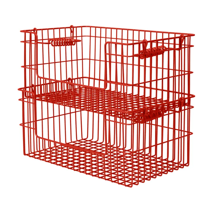 Cala kori pinottava 2-pakkaus - Poppy red, 28,7x18x13 cm - Ferm Living
