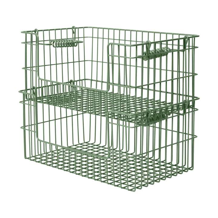 Cala kori pinottava 2-pakkaus - Verdant green, 28,7x18x13 cm - Ferm Living
