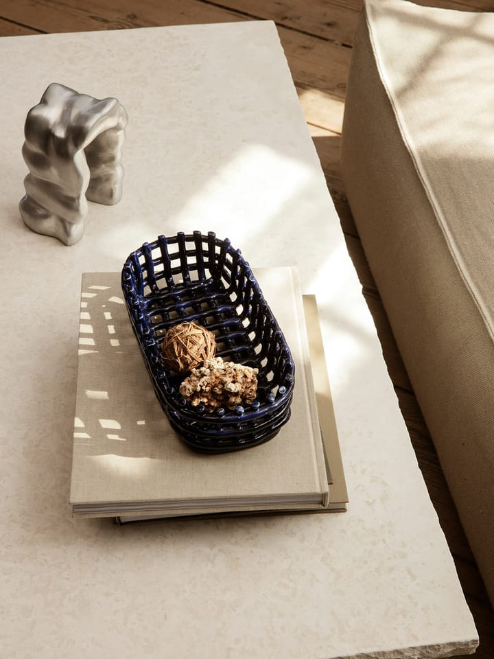Ceramic letitetty kori soikea 15x30 cm, Sininen Ferm Living