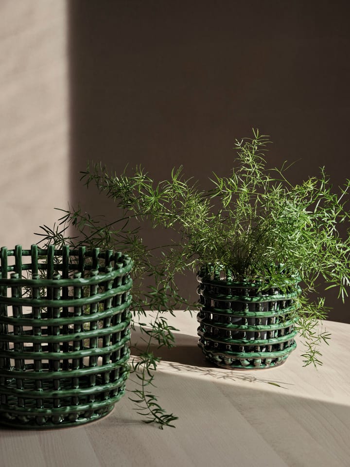 Ceramic punottu kori Ø 16 cm, Emerald Green Ferm Living