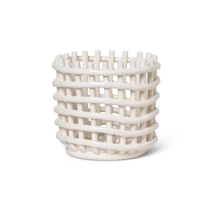 Ceramic punottu kori Ø 16 cm - Off white - Ferm Living