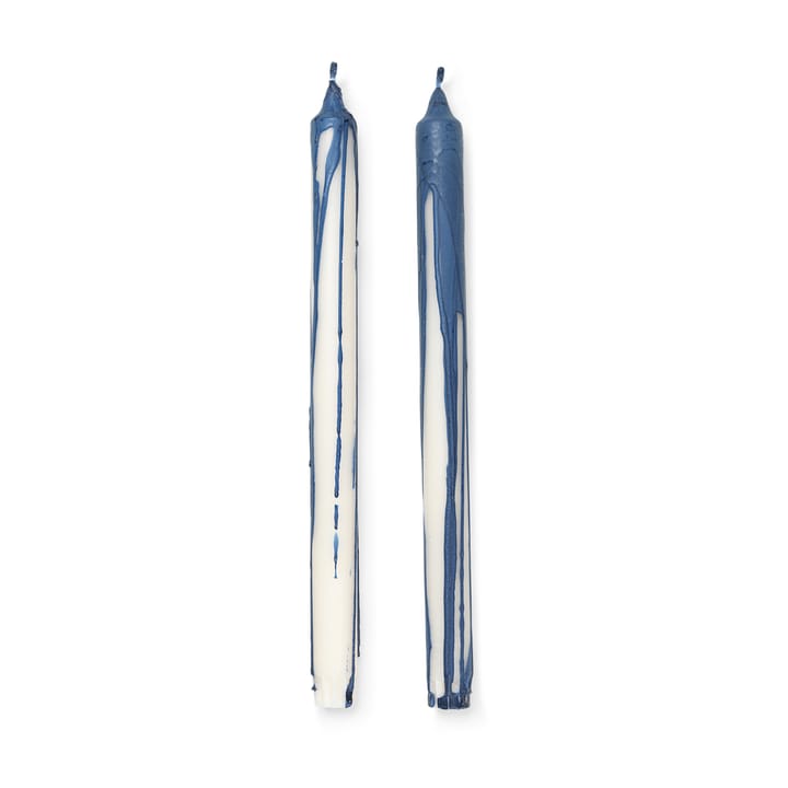 Dryp steariinikynttilä 2-pack - Deep Blue - Ferm Living