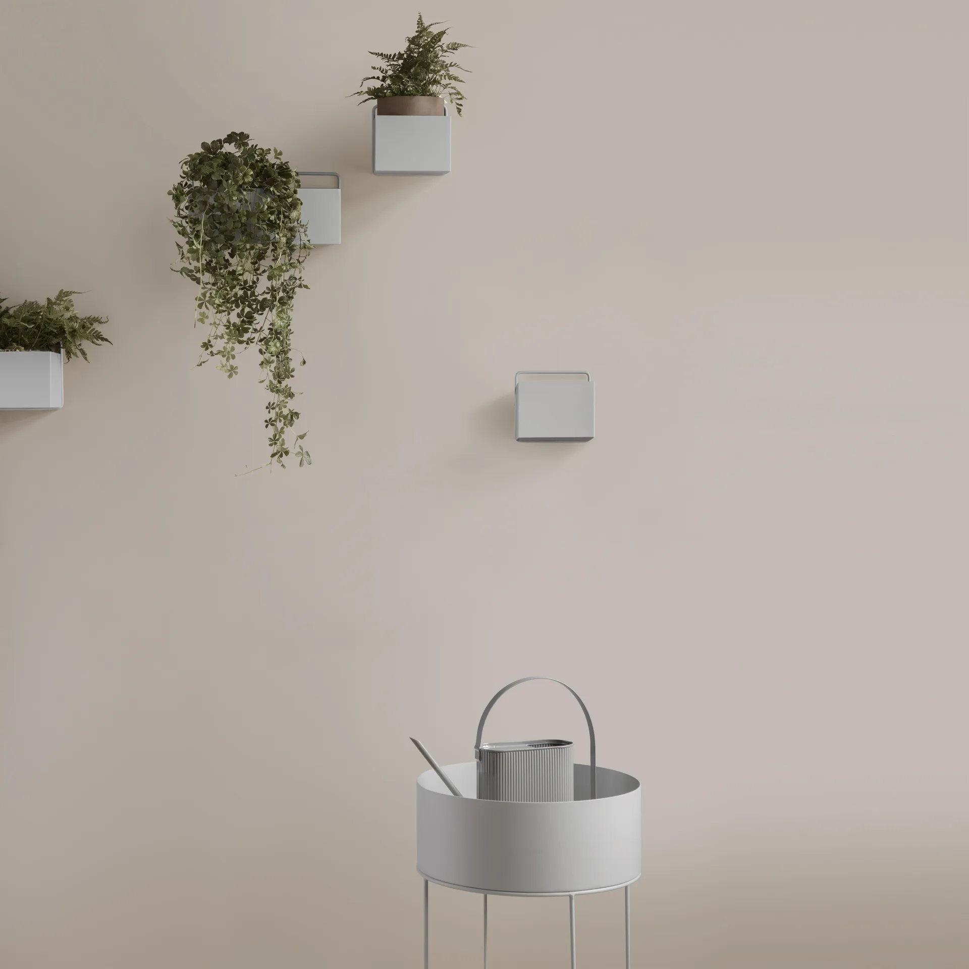 Ferm Living plant box pyöreä, vaaleanharmaa Ferm Living