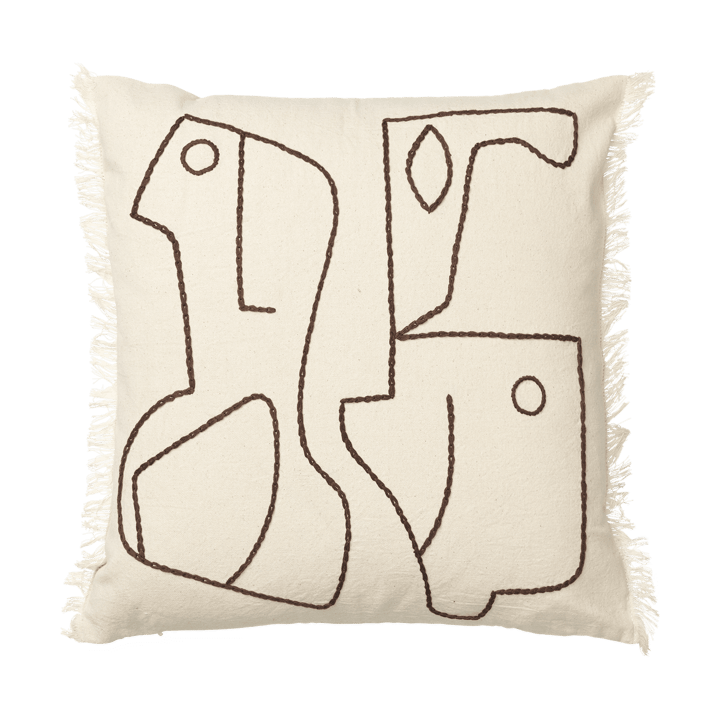 Figure tyynynpäällinen 50x50 cm - Vaaleanharmaa-kahvi - Ferm Living