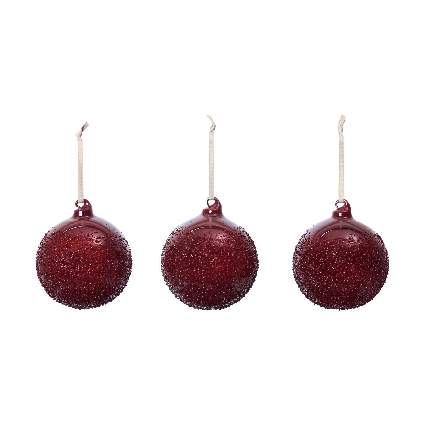 Flurry joulukuusenpallot 3-pack, L, Picante Red Ferm Living
