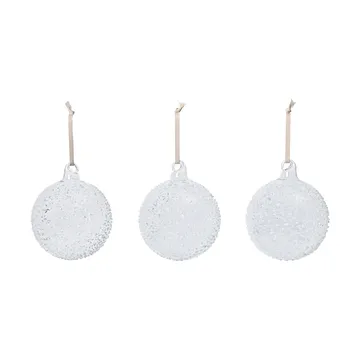 Flurry joulukuusenpallot 3-pack - L, White - Ferm Living