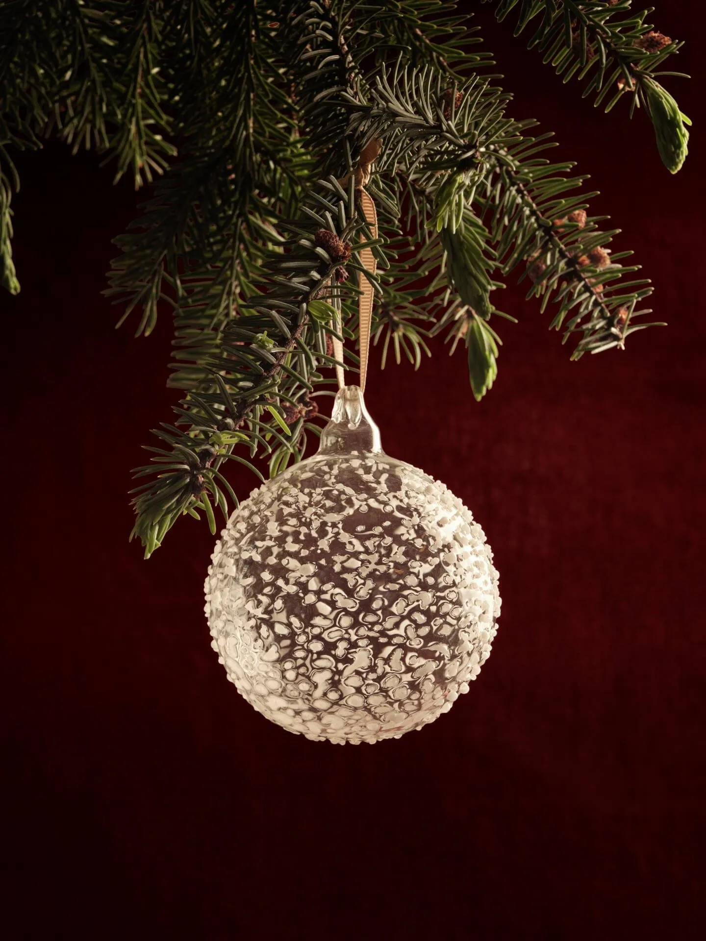 Flurry joulukuusenpallot 3-pack, L, White Ferm Living
