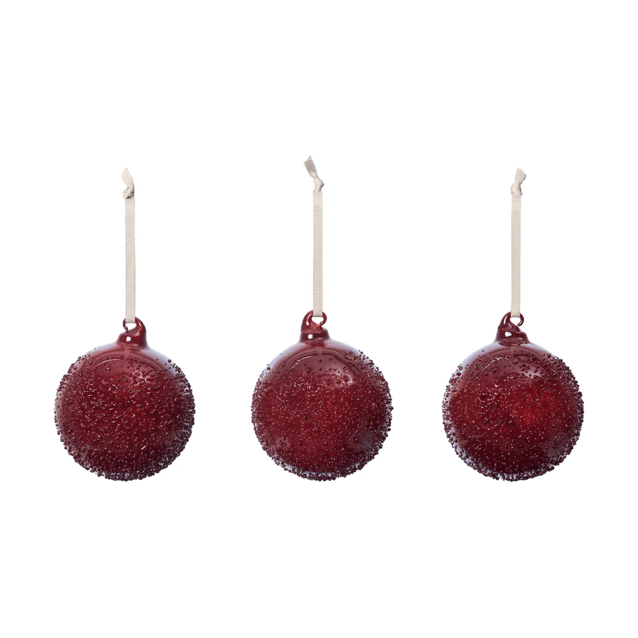 Flurry joulukuusenpallot 3-pack, M, Picante Red Ferm Living