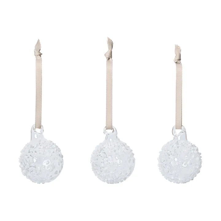 Flurry joulukuusenpallot 3-pack - S, White - Ferm Living