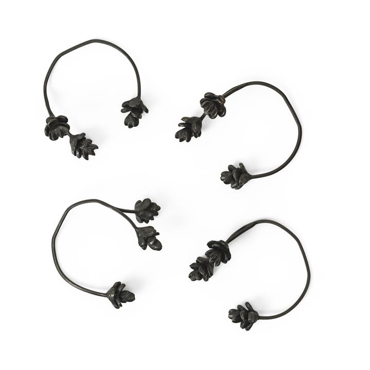 Forest lautasliinarengas 4-pakkaus - Black brass - Ferm Living