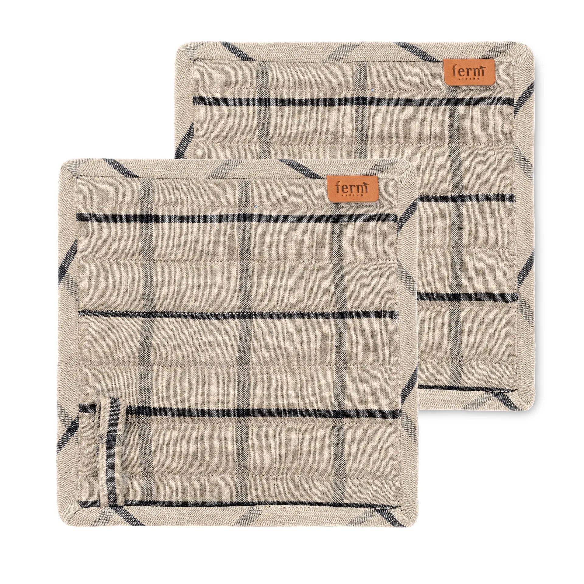 Hale patalappu, 2-pakkaus, Hiekka-musta Ferm Living