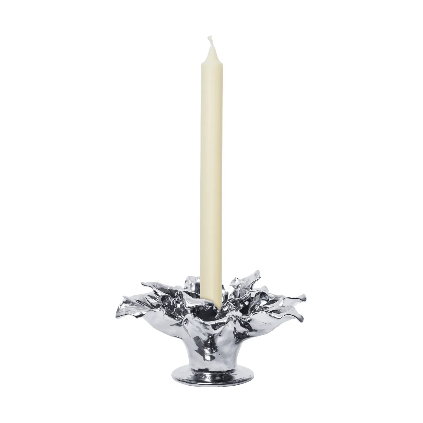 Holly Leaf kynttilänjalka, Silver, 7 cm Ferm Living