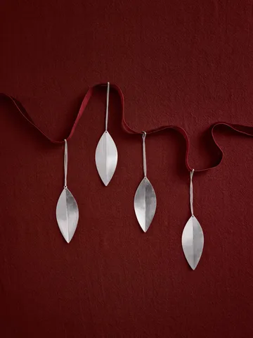 Leaf joulukuusenkoriste - Silver, 4 kpl - Ferm Living