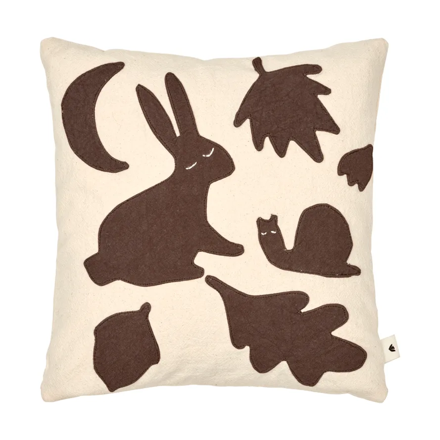 Lunden tyyny, Off-white-dark chocolate, 30x30 cm Ferm Living