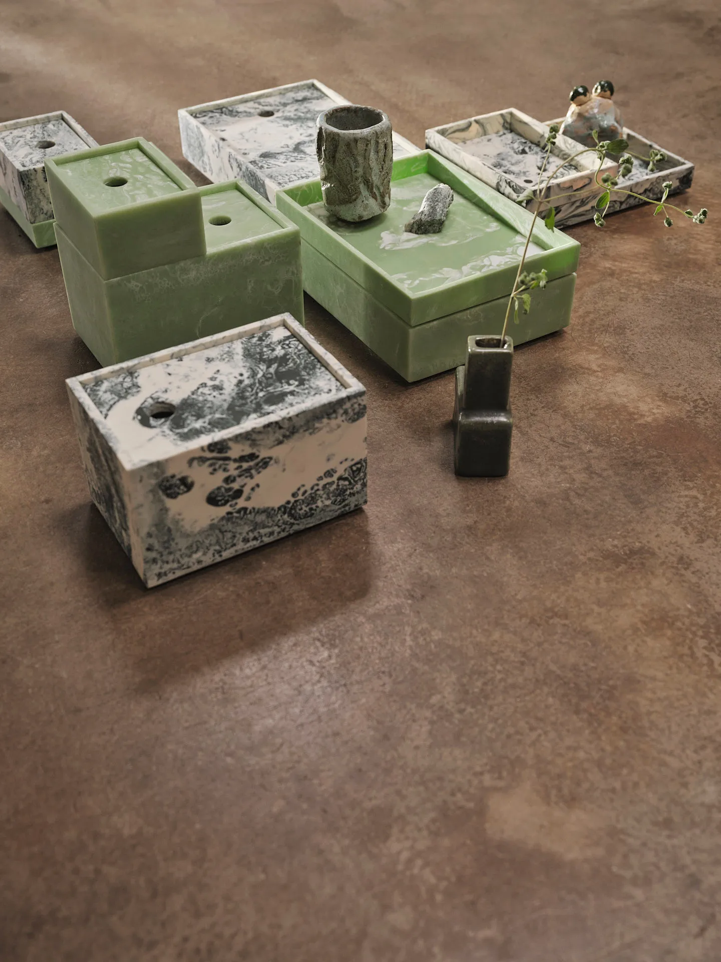 Mist koristetarjotin 10x15 cm, Emerald-off white Ferm Living