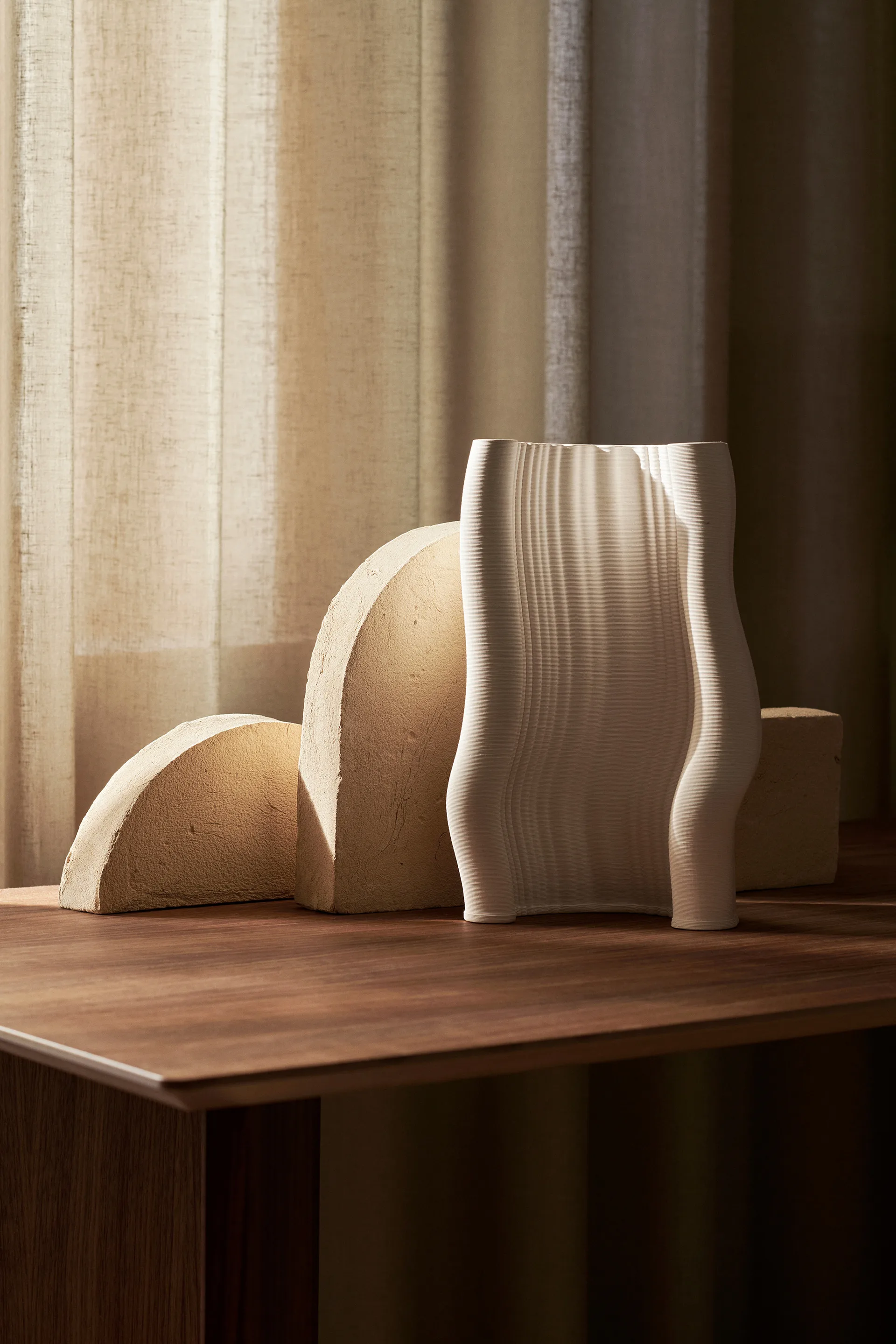 Moire maljakko 19 x 30 cm, Off-white Ferm Living