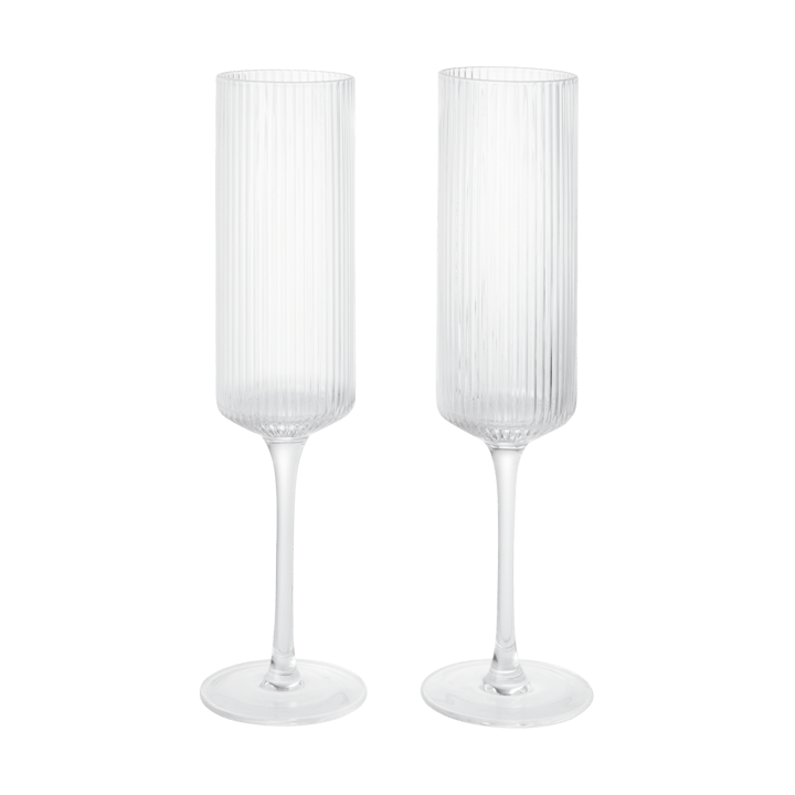 Ripple Champagne flutes samppanjalasit 15 cl 2-pack - Kirkas - Ferm Living