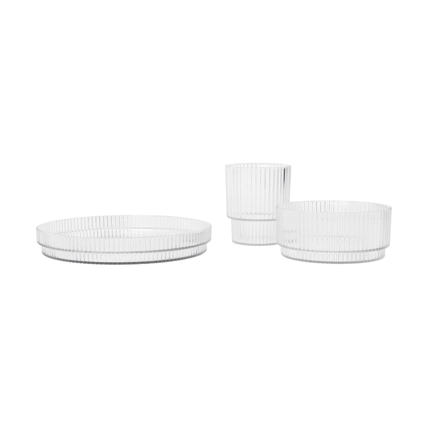 Ripple kids lastenastiasto, Clear, 3 kpl Ferm Living