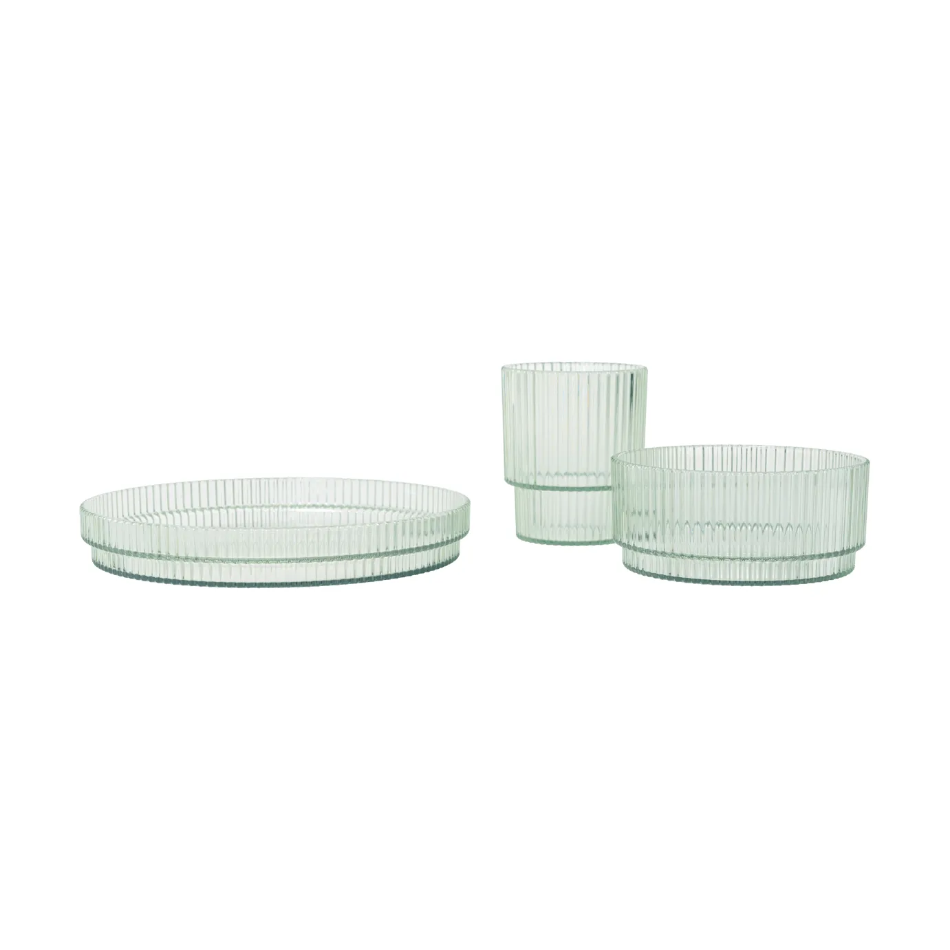 Ripple kids lastenastiasto, Tea green, 3 kpl Ferm Living