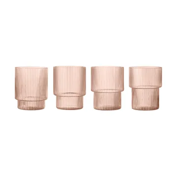 Ripple lasi 4 kpl - Poskipuna - Ferm Living