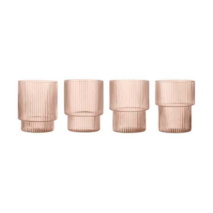 Ripple lasi 4 kpl - Poskipuna - Ferm Living