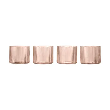 Ripple lasi matalat 4-pack - Poskipuna - Ferm Living