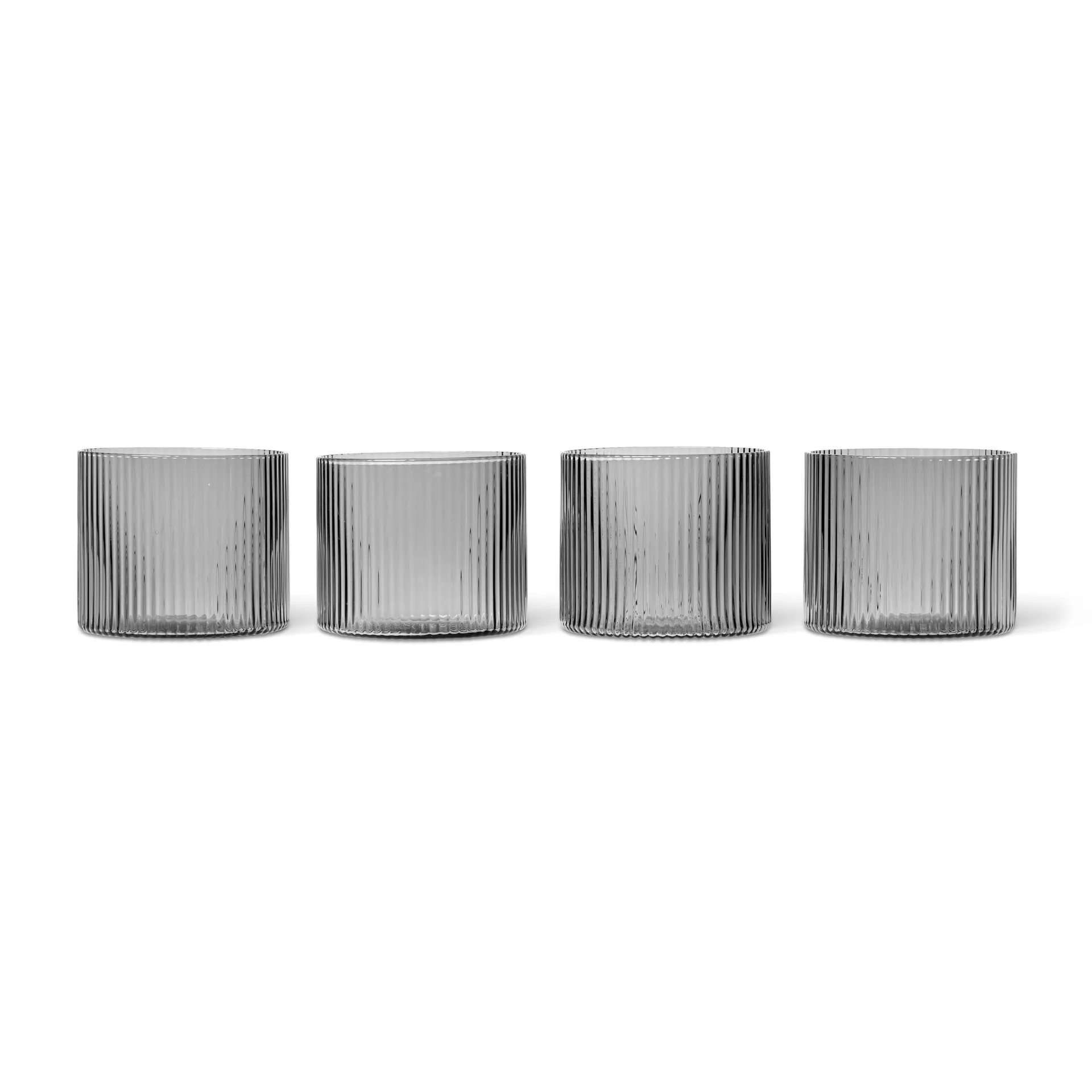 Ripple lasi matalat 4-pack, Smoked Grey Ferm Living