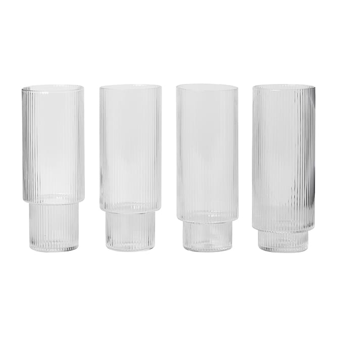 Ripple -longdrink-lasi 4/pk - kirkas - Ferm Living