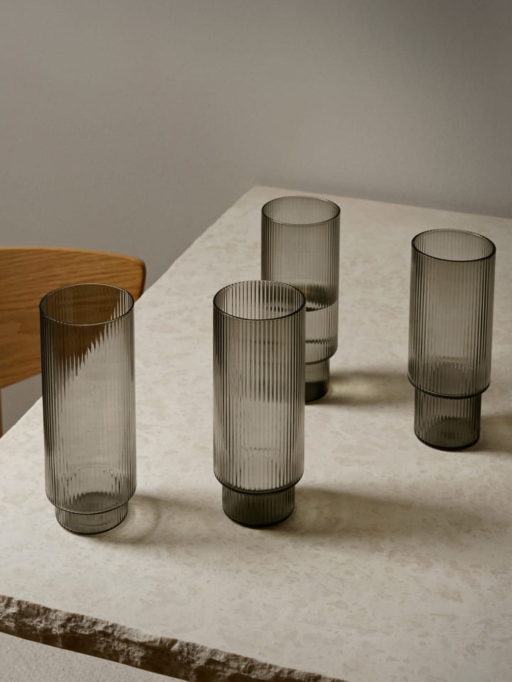Ripple -longdrink-lasi 4/pk, smoked grey Ferm Living