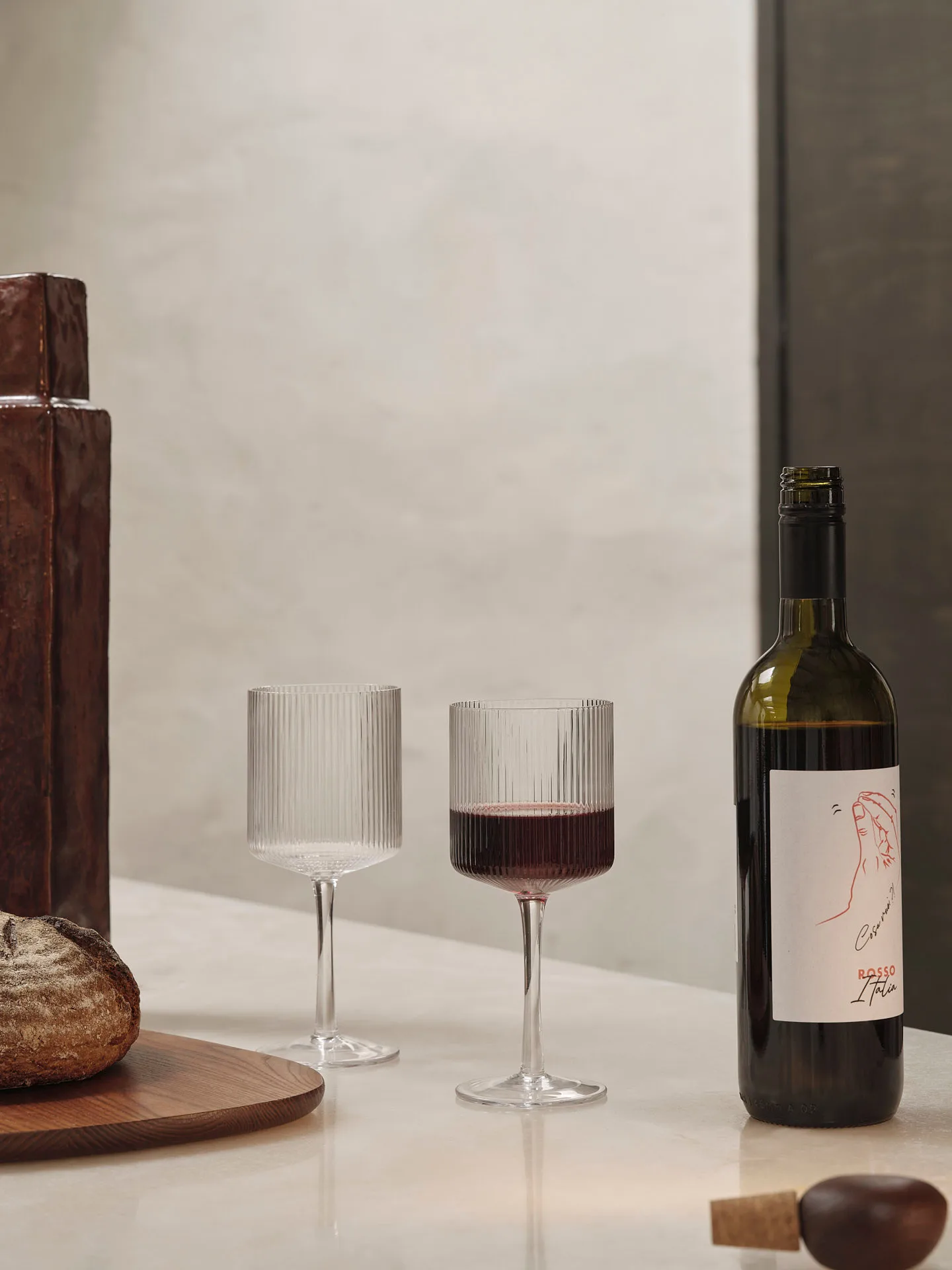 Ripple punaviinilasi 32,5 cl 2-pakkaus, Clear Ferm Living