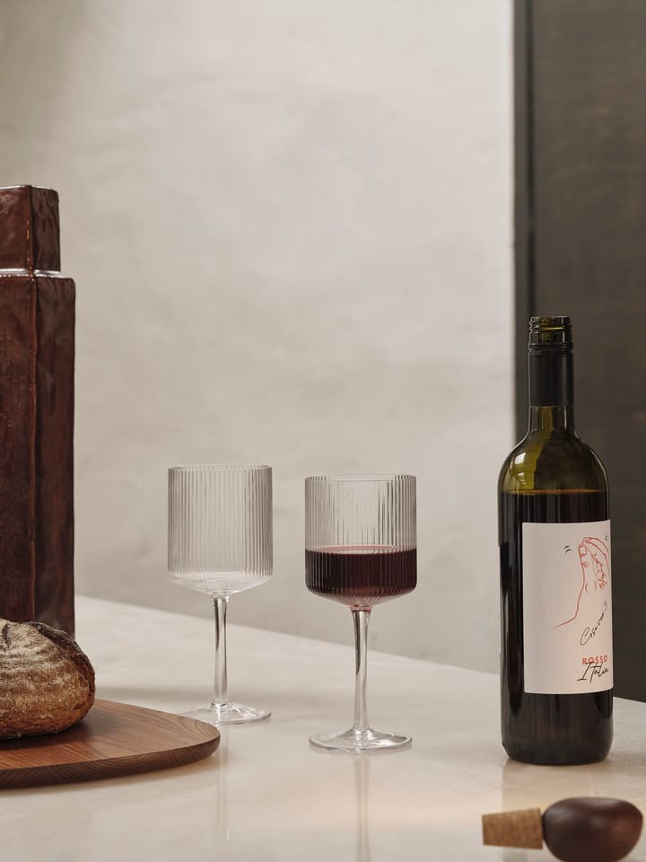 Ripple punaviinilasi 32,5 cl 2-pakkaus, Clear Ferm Living