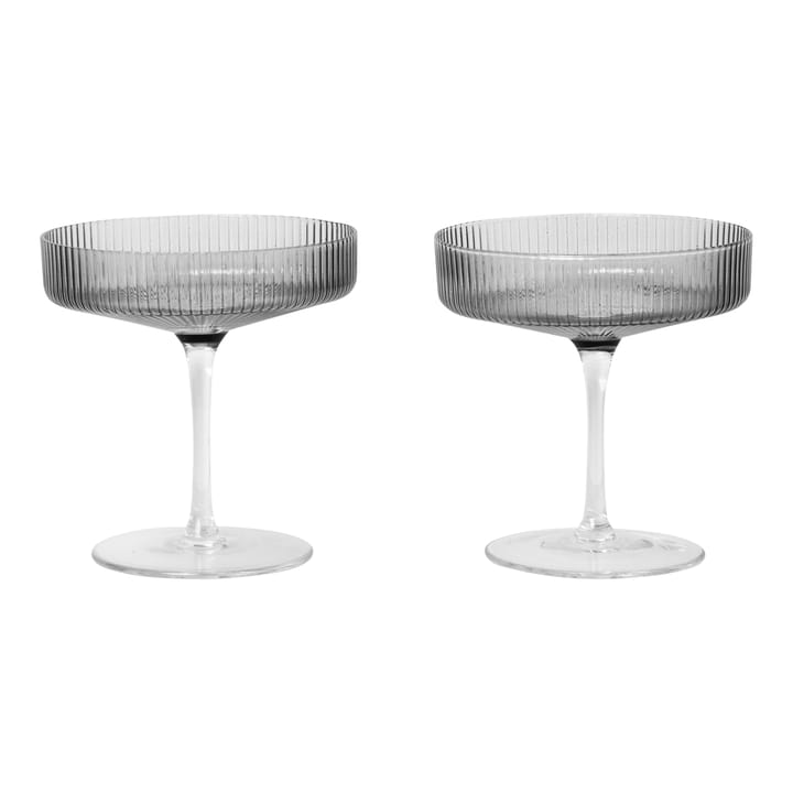 Ripple -shamppanjalasi 2/pk - smoked grey - Ferm Living