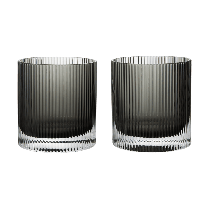 Ripple tumbler lasi 25 cl 2-pack - Savutettu harmaa - Ferm Living