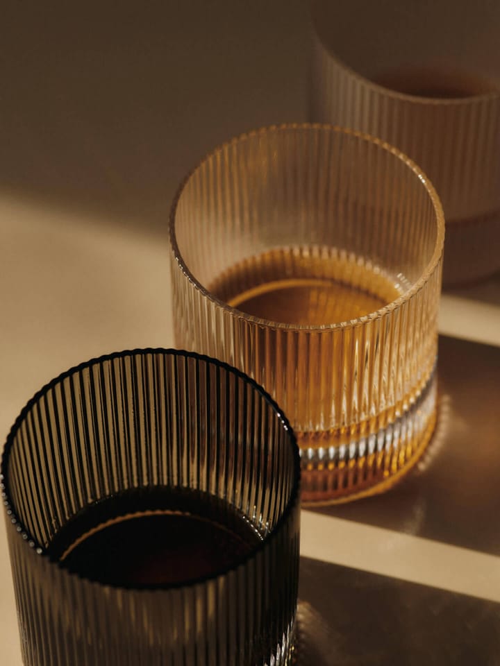 Ripple tumbler lasi 25 cl 2-pack, Savutettu harmaa Ferm Living