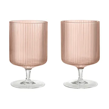 Ripple viinilasit - Poskipuna - Ferm Living
