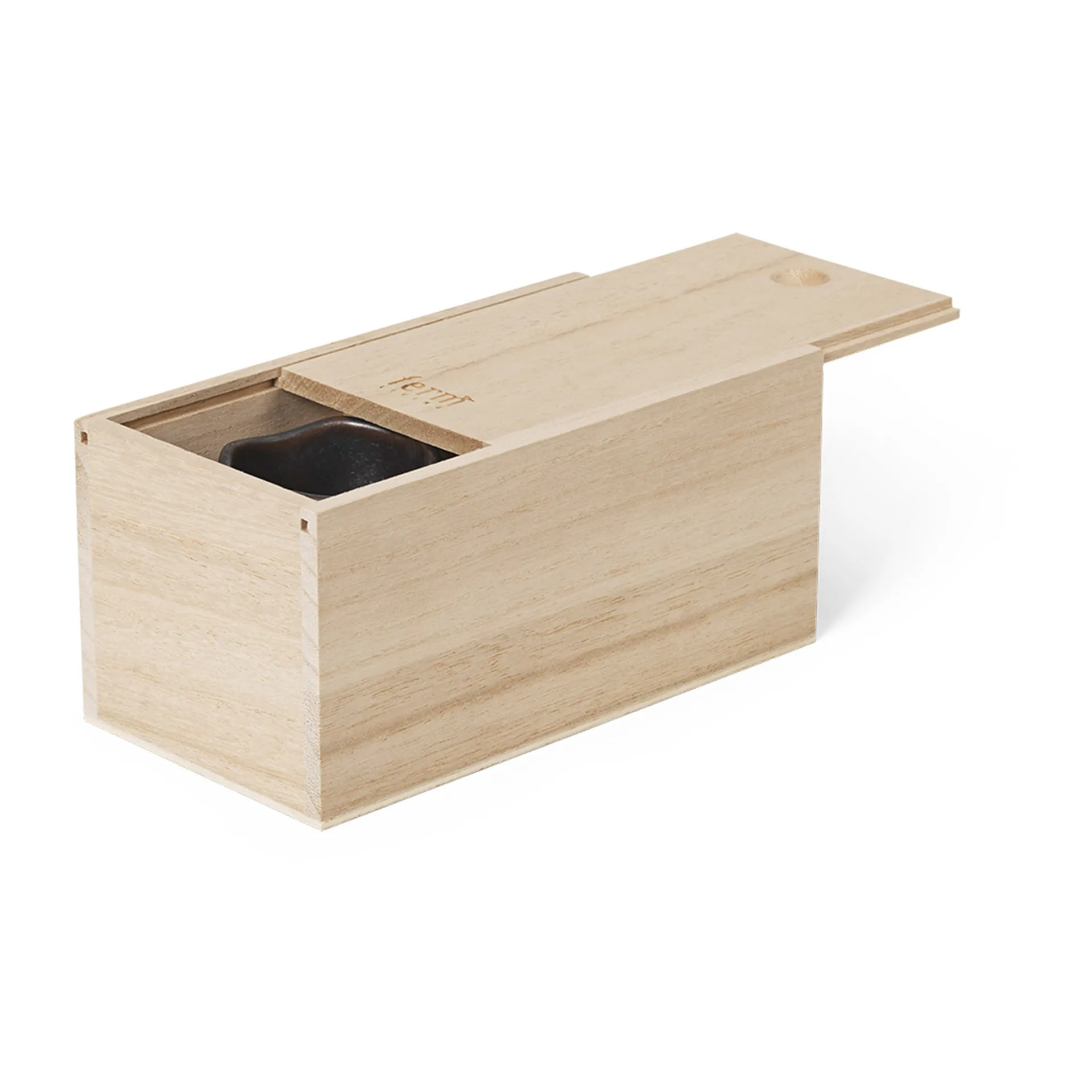 Uneru Mini ruukku aluslautasella 2 osaa, Black Ferm Living