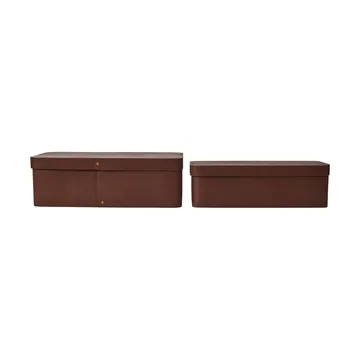 Vekla säilytyslaatikko 2 kpl - Dark pecan, pitkä - Ferm Living