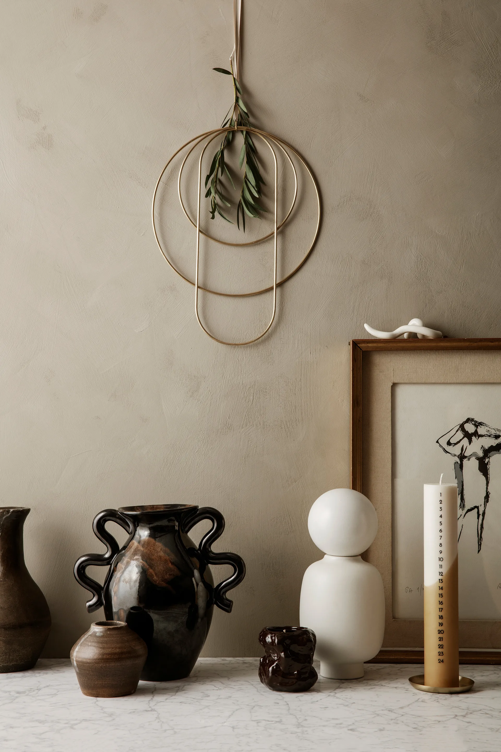 Verso maljakko 27 cm, Black-brown Ferm Living