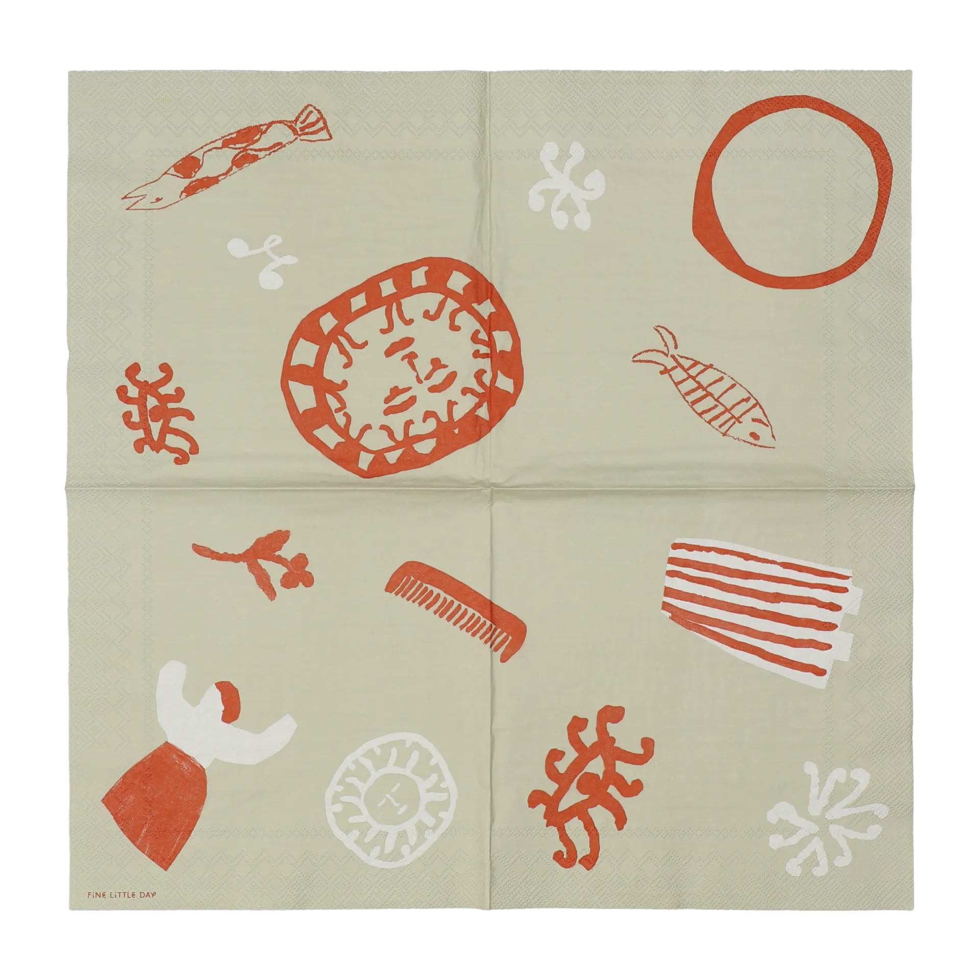 Figures lautasliina 20-pakkaus, Beige-red Fine Little Day