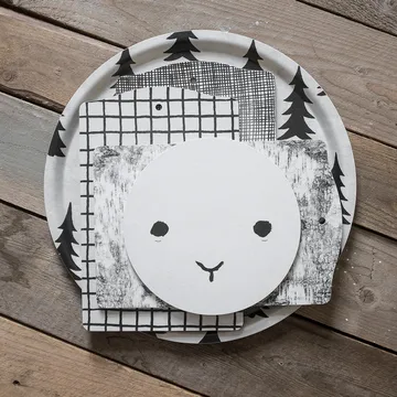 Gran tarjotin - valkoinen-musta, Ø38 cm - Fine Little Day