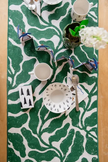 Leaves juoksija - Vihreä, 45 x 180 cm - Fine Little Day