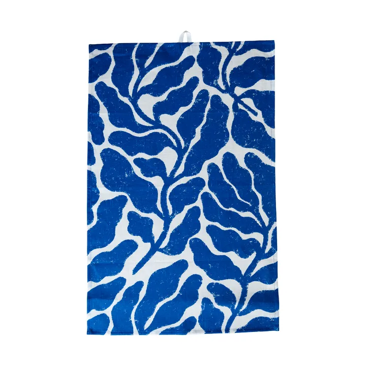 Leaves keittiöpyyhe - Valkoinen-sininen, 47x70 cm - Fine Little Day
