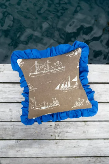 Ohoy tyynynpäällinen - Ruskea–natural–sininen, 48x48 cm - Fine Little Day