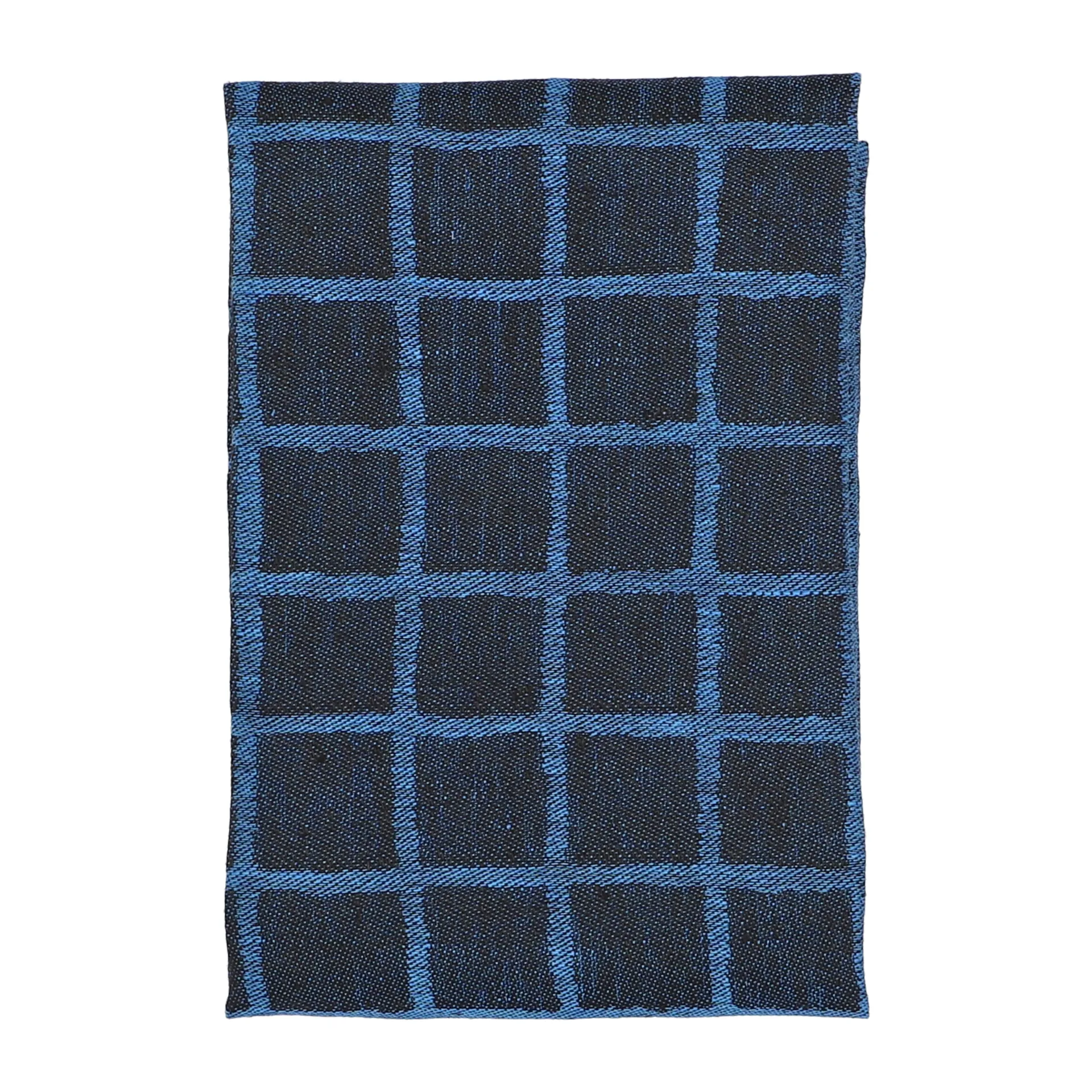 Rutig jacquard-kudottu keittiöpyyhe 47x70 cm, Blue-black Fine Little Day