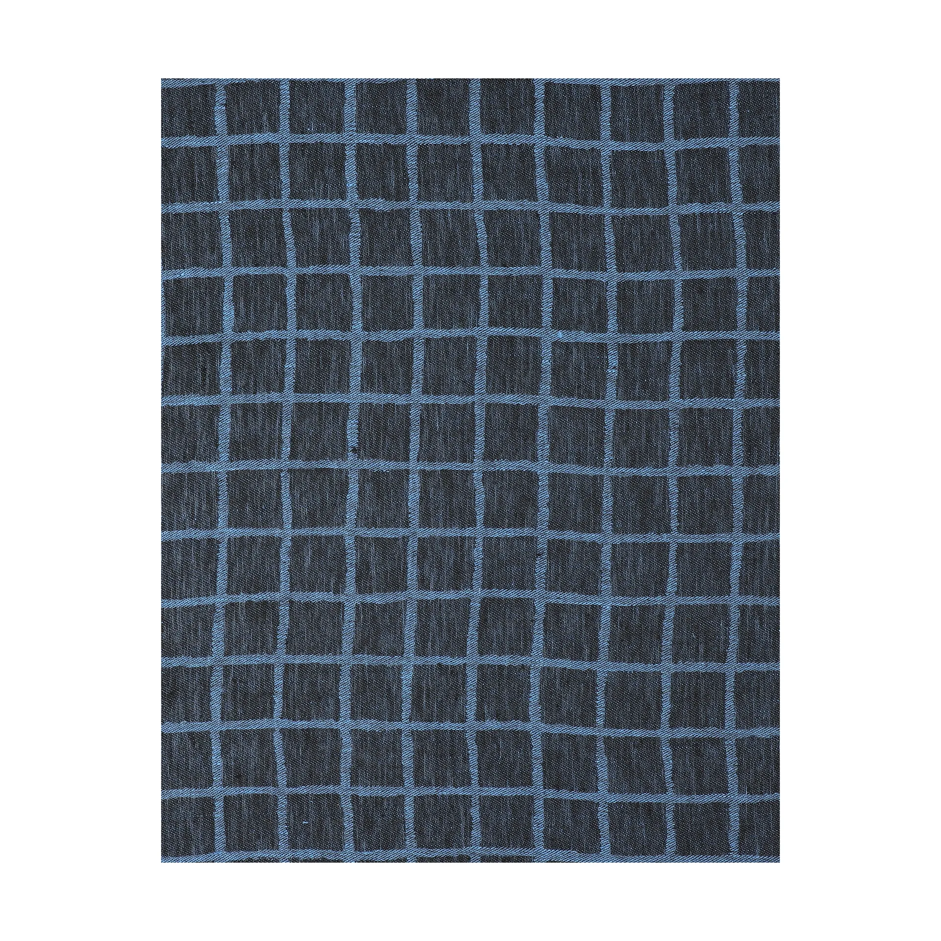 Rutig jacquard-kudottu pöytäliina 147x147 cm, Blue-black Fine Little Day