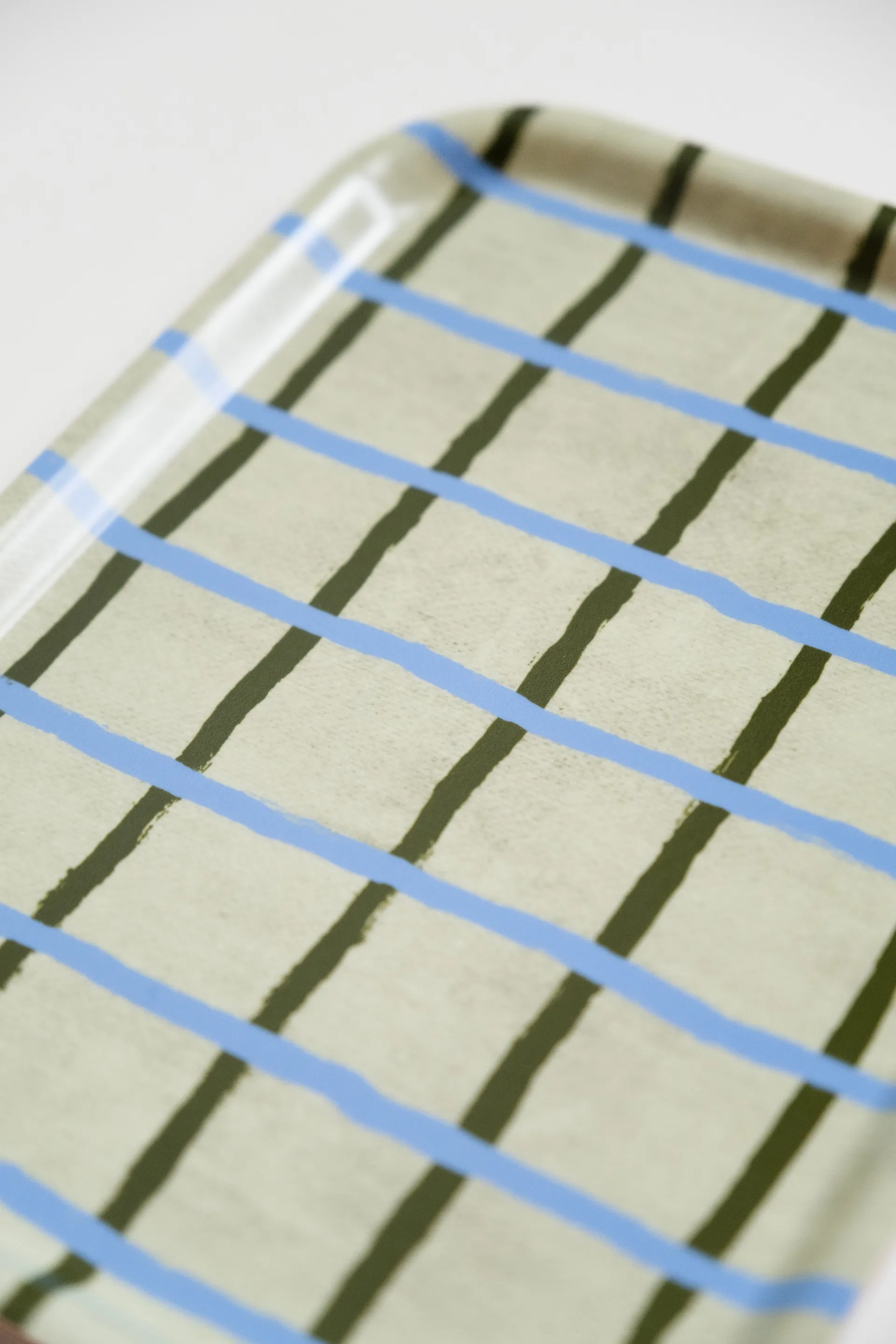 Ruudullinen tarjotin 20x27 cm, Pistaasi Fine Little Day