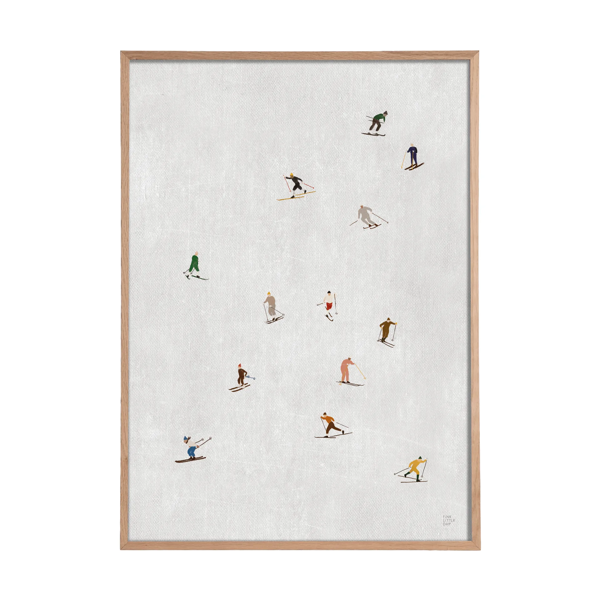 Fine Little Day Skiers juliste 50x70 cm vaaleanharmaa